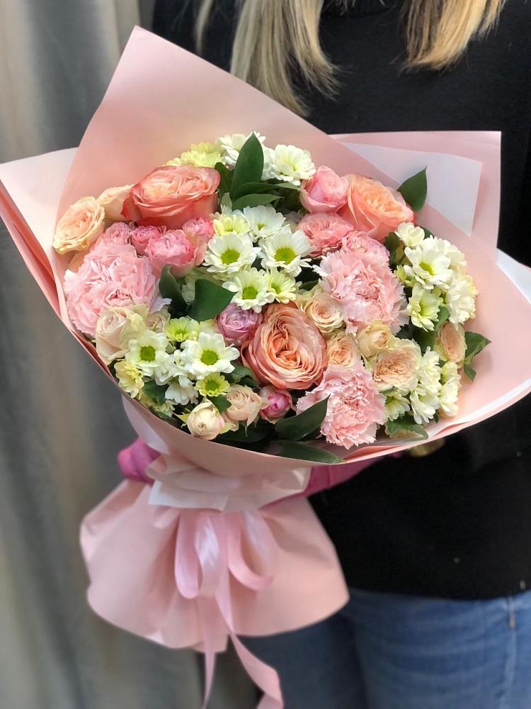 Букет цветов из: Гвоздики, Розы и Хризантемы в Курумкане