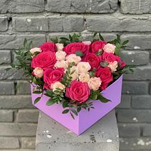 Цветочная композиция из Розы в коробке в Курумкане