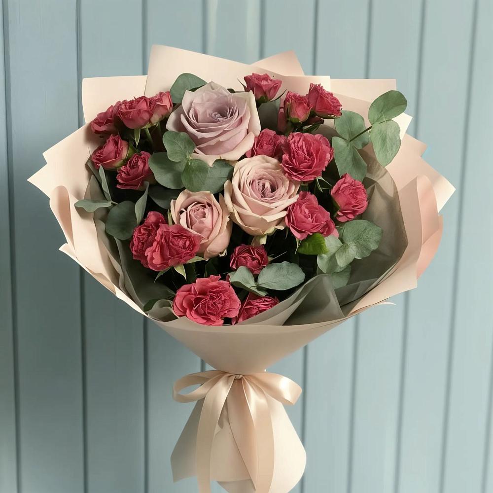 Букет цветов из: Гвоздики и Розы в Курумкане