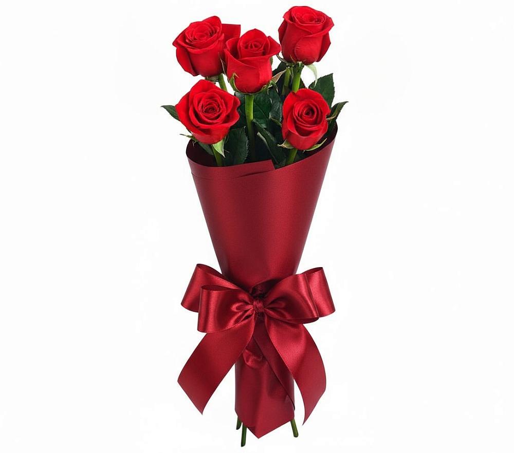 Букет 5 Красных роз Эдлесс Лав в Курумкане