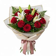 Букет цветов из:  Лилии и Розы #REPLACE_PRED# Курумкане