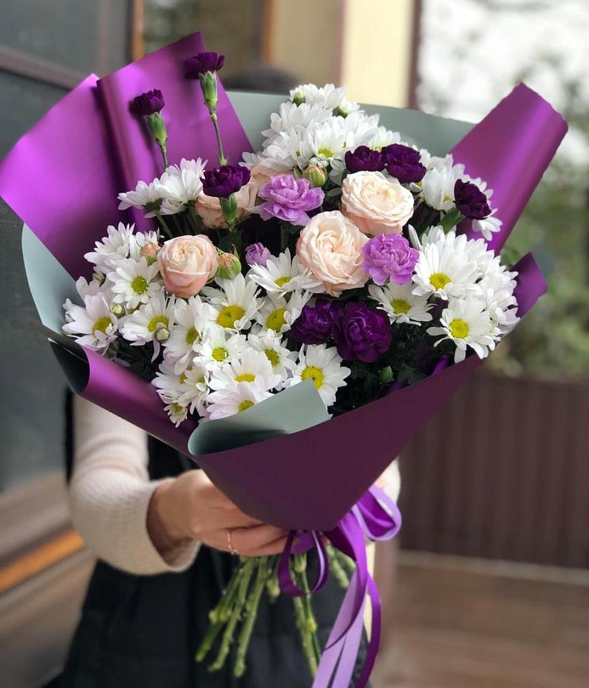 Букет цветов из: Хризантемы, Гвоздики и Розы в Курумкане