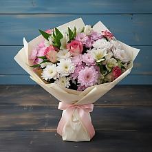 Букет цветов из:  Хризантемы, Альстромерии и Розы в Курумкане