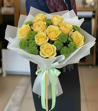 Букет цветов из:  Хризантемы и Розы #REPLACE_PRED# Курумкане