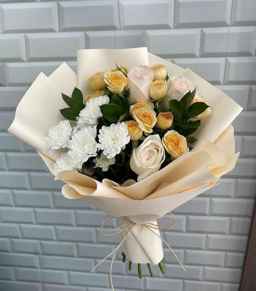 Букет цветов из: Розы и Хризантемы в Курумкане