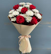 Букет цветов из:  Розы и Хризантемы в Курумкане