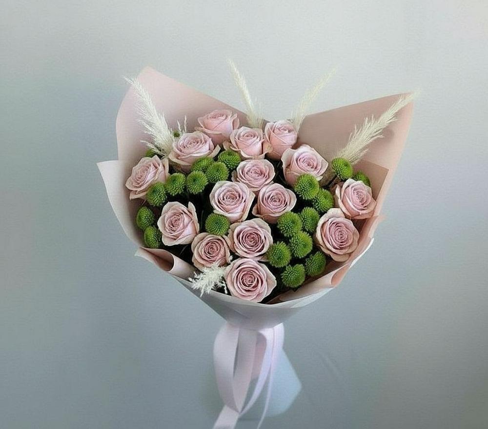 Букет цветов из: Розы и Хризантемы в Курумкане