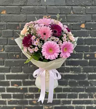 Букет цветов из:  Герберы и Хризантемы #REPLACE_PRED# Курумкане