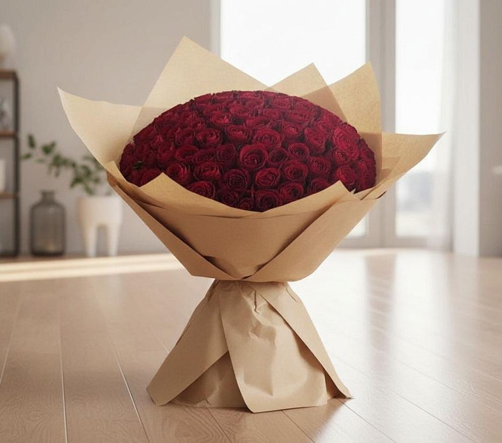 Букет 101 Красная роза в Курумкане