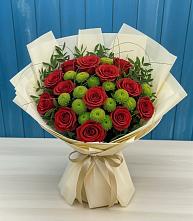 Букет цветов из:  Розы и Хризантемы в Курумкане