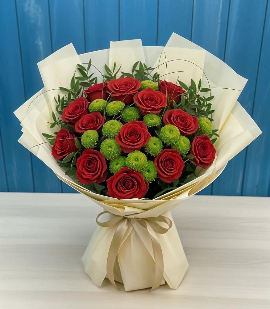 Букет цветов из: Розы и Хризантемы в Курумкане