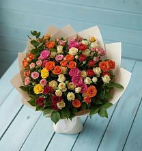 Букет Микс из разноцветных кустовых роз #REPLACE_PRED# Курумкане
